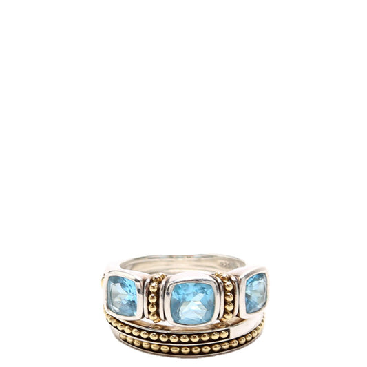 Rittenhouse Stacking Blue Topaz/925/750 Ring Size 7