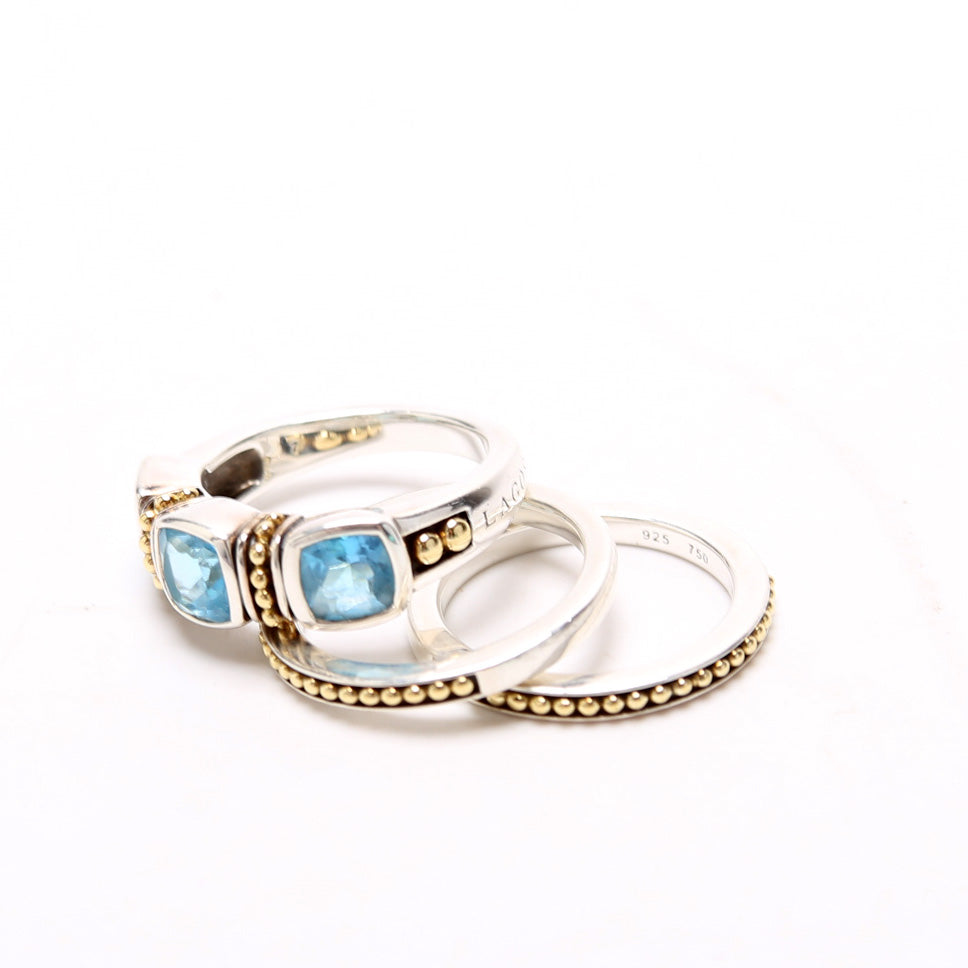 Rittenhouse Stacking Blue Topaz/925/750 Ring Size 7