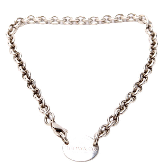 Please Return Oval Choker Necklace 925