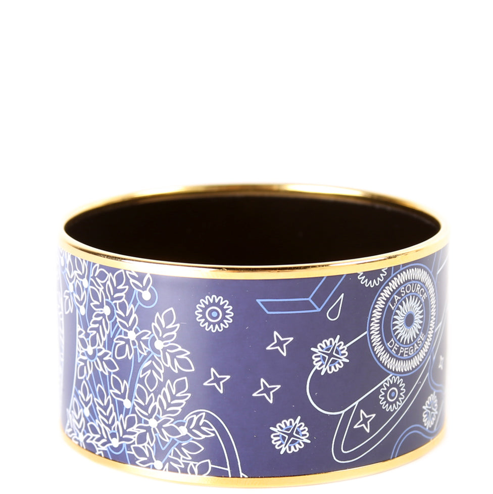 Printed Enamel Extra Wide Bangle Bracelet