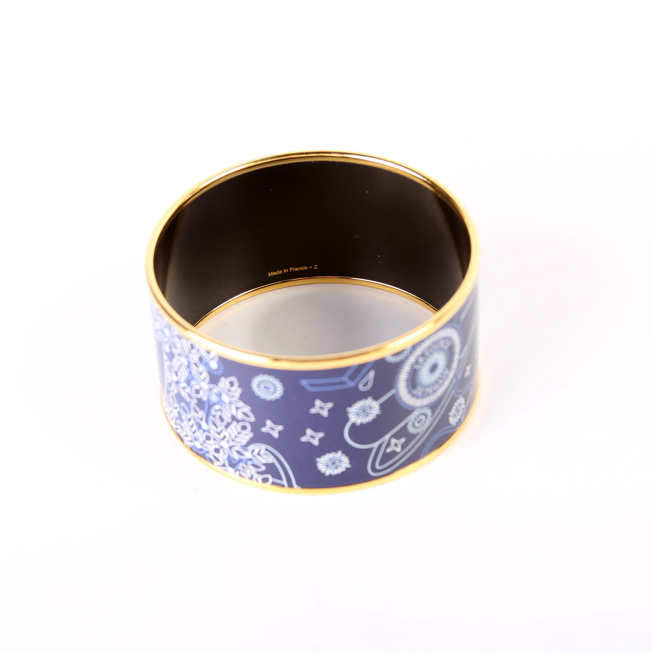 Printed Enamel Extra Wide Bangle Bracelet