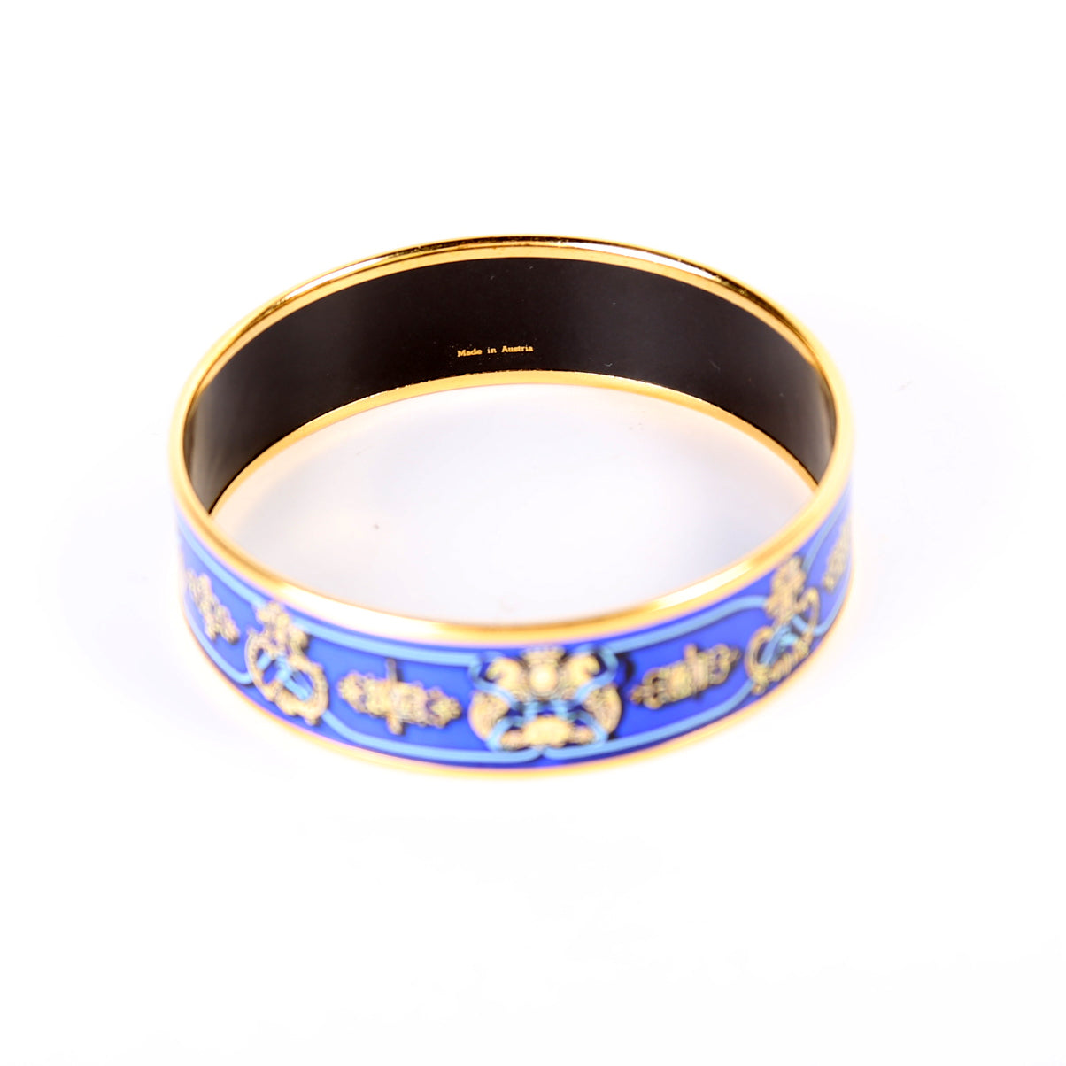 Printed Enamel Wide Bangle Bracelet