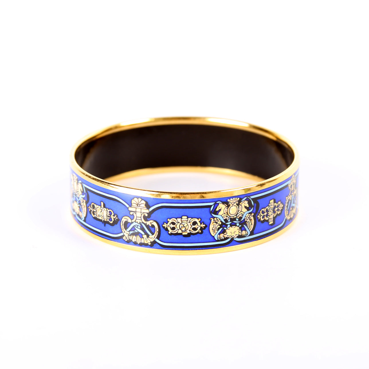 Printed Enamel Wide Bangle Bracelet