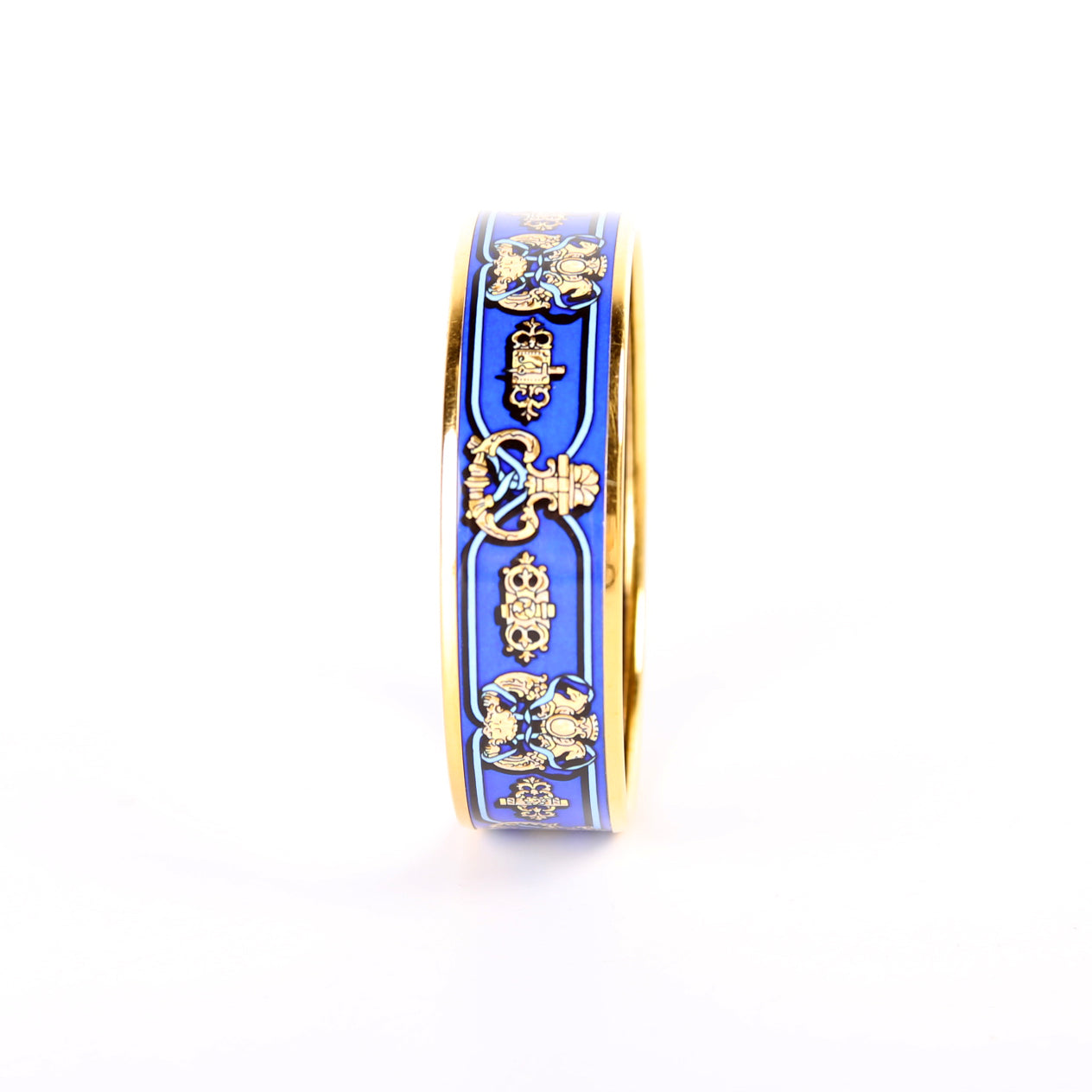 Printed Enamel Wide Bangle Bracelet