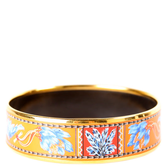 Printed Enamel Wide Bangle Bracelet