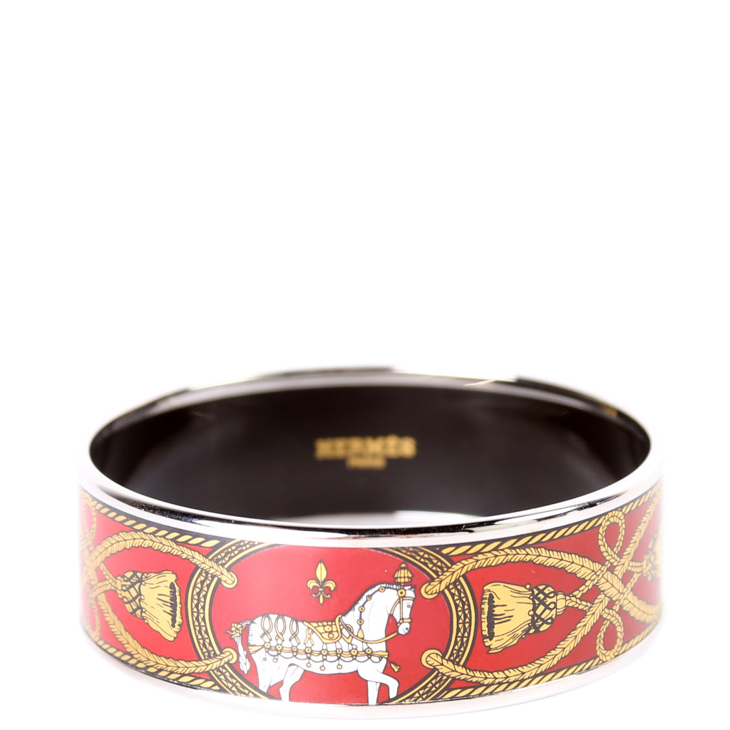 Printed Enamel Wide Bangle Bracelet