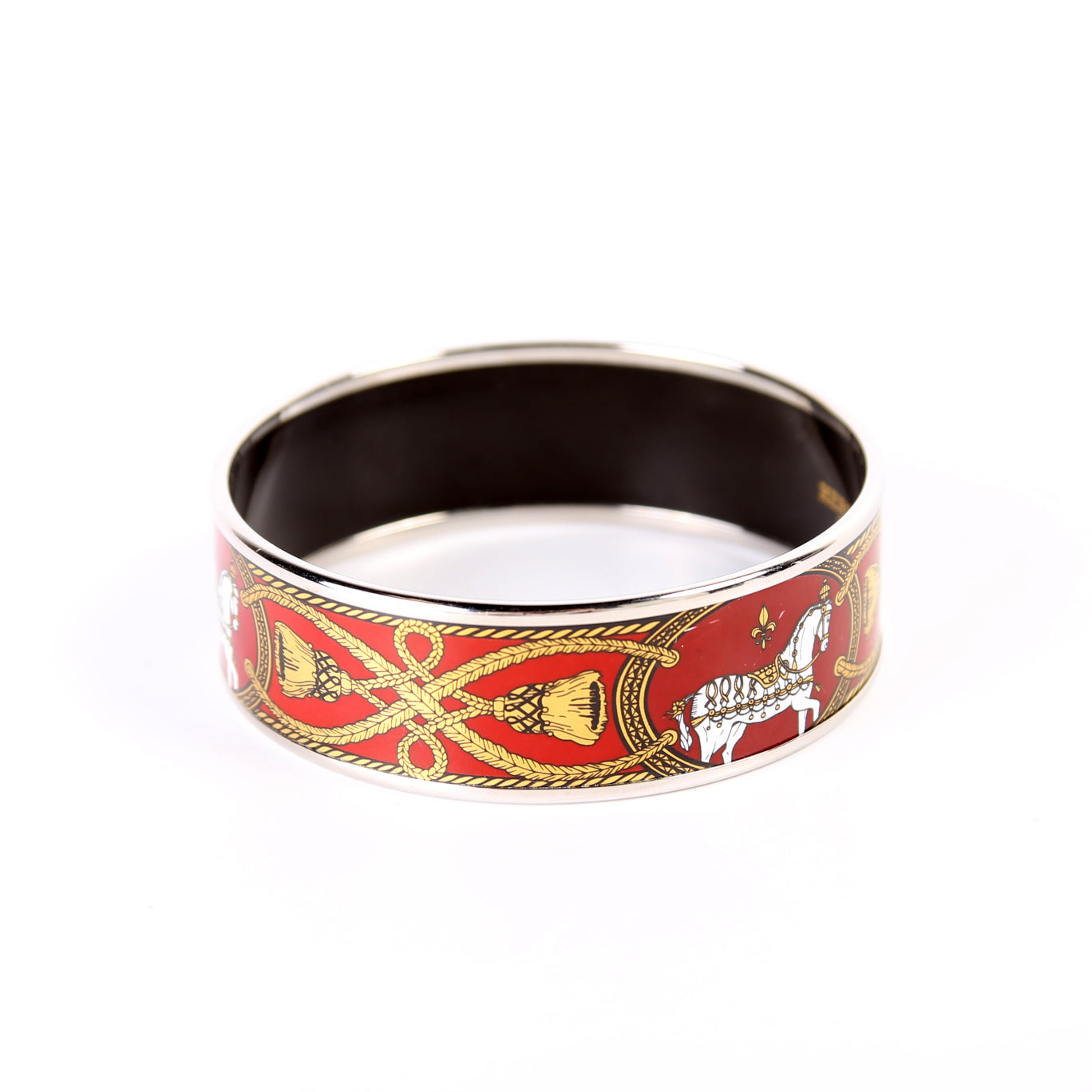 Printed Enamel Wide Bangle Bracelet