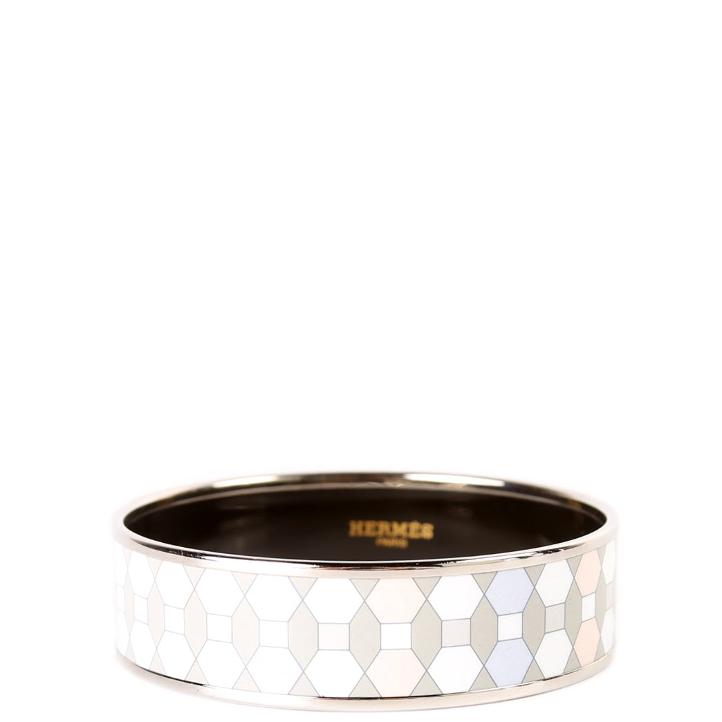 Printed Enamel Wide Bangle Bracelet