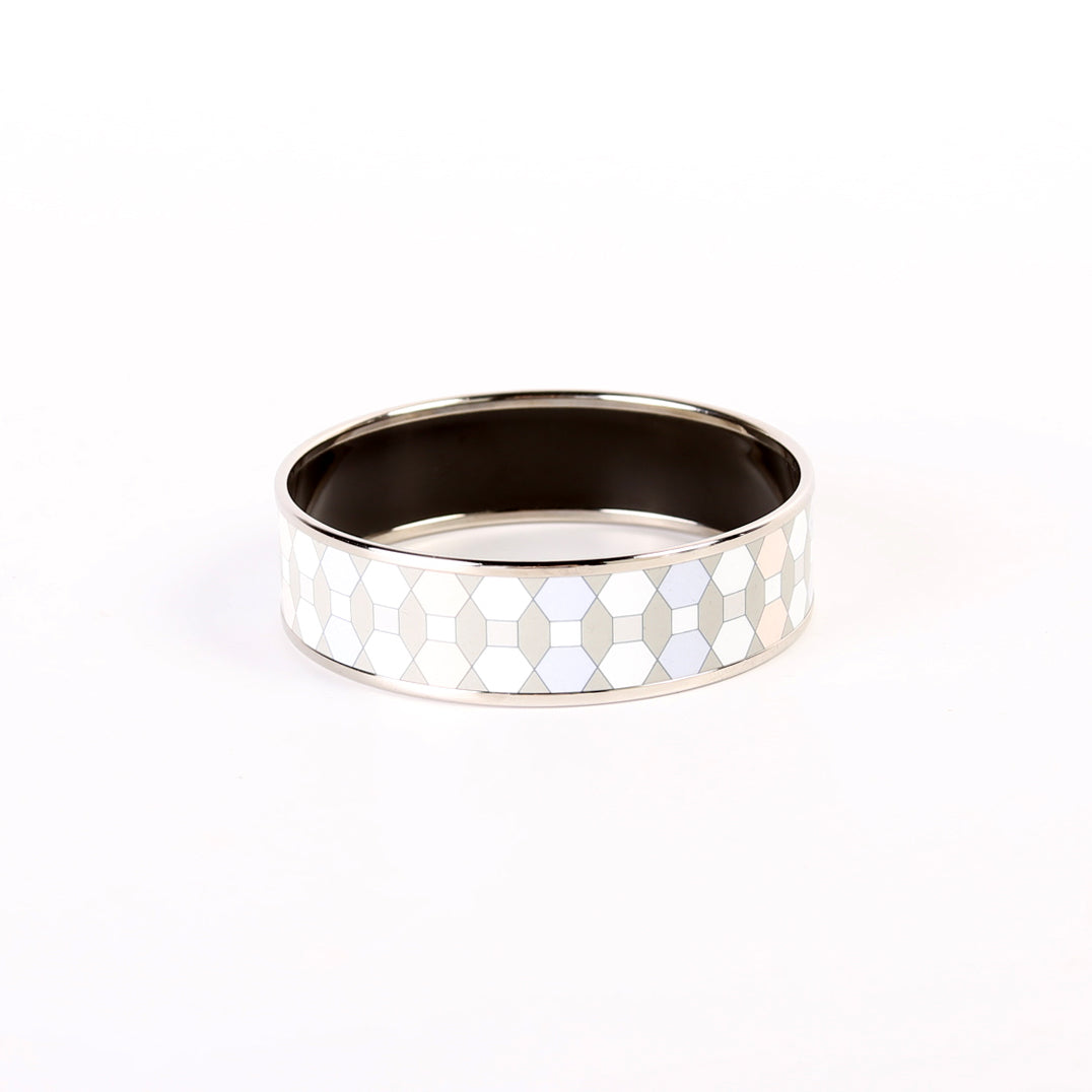 Printed Enamel Wide Bangle Bracelet