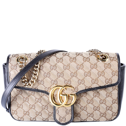 443497 Marmont GG Canvas Shoulder Small Flap