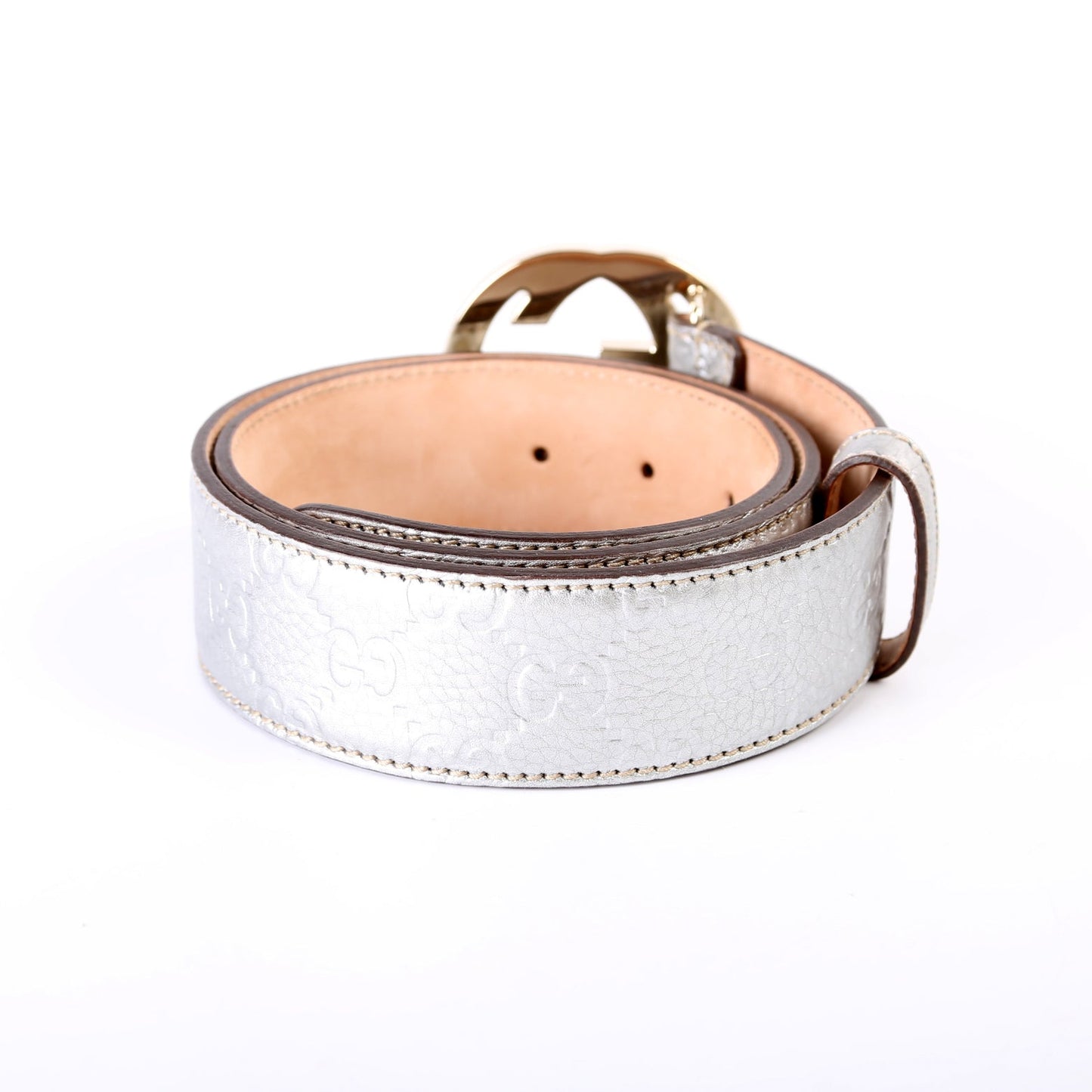 114876 Interlocking Leather Belt Size 80/32