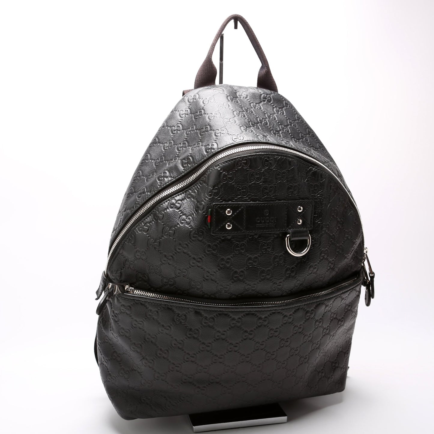 268184 Guccissima Rubber Leather Backpack