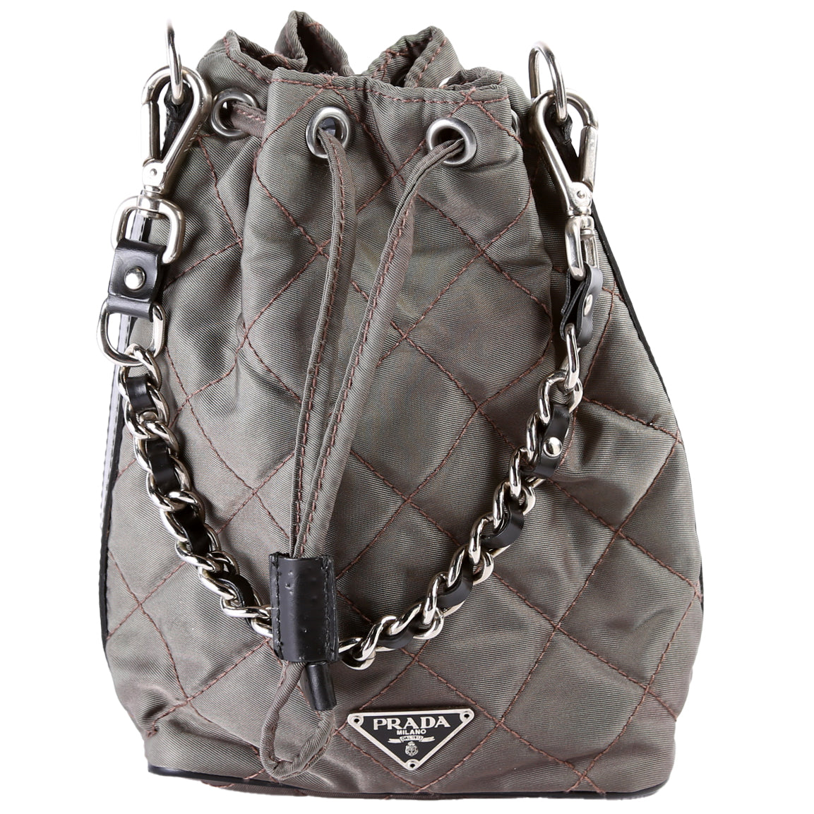 Quilted Nylon Mini Bucket Bag