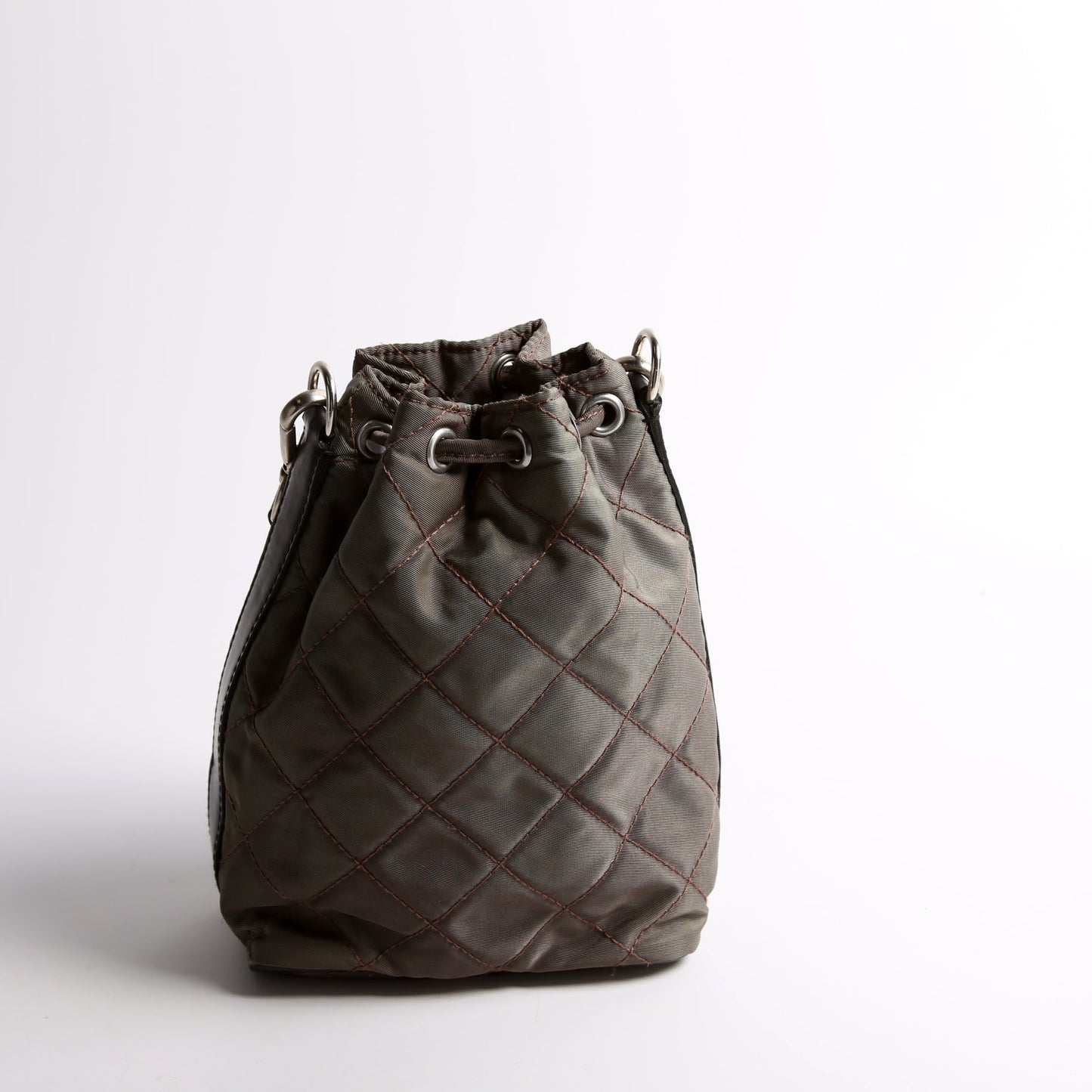 Quilted Nylon Mini Bucket Bag