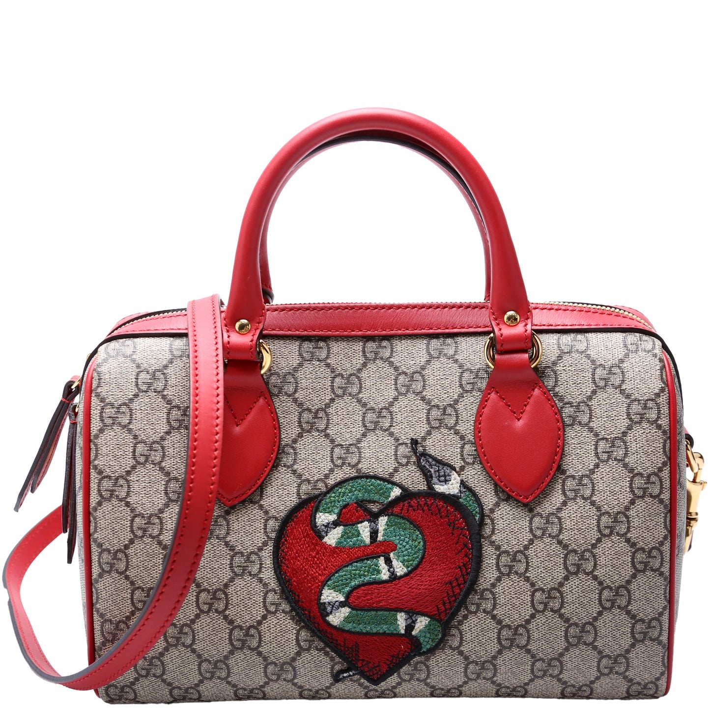 409529 GG Supreme Kingsnake Embellished Boston Bag Small