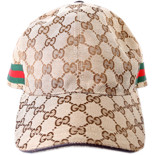 200035 GG Canvas Web Hat Size Medium