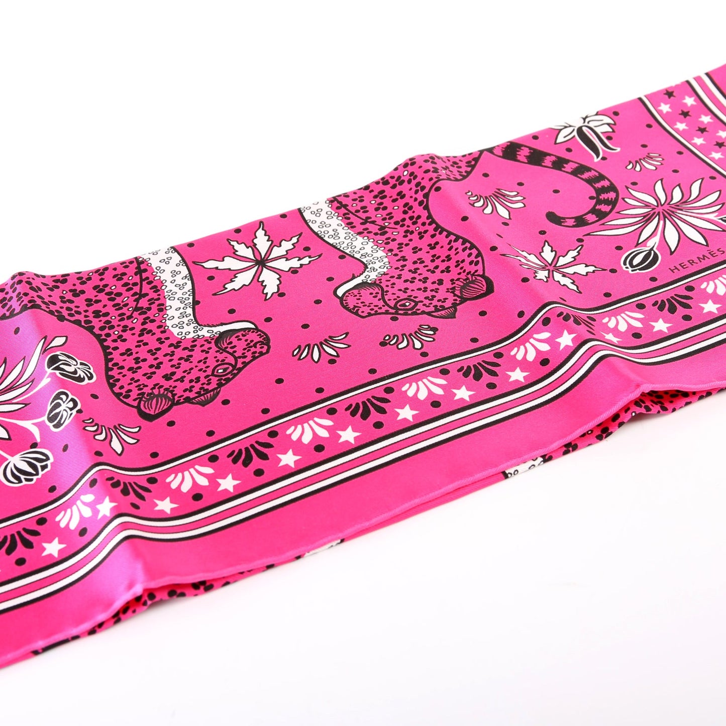 'Les Leopards' Silk 55 Scarf