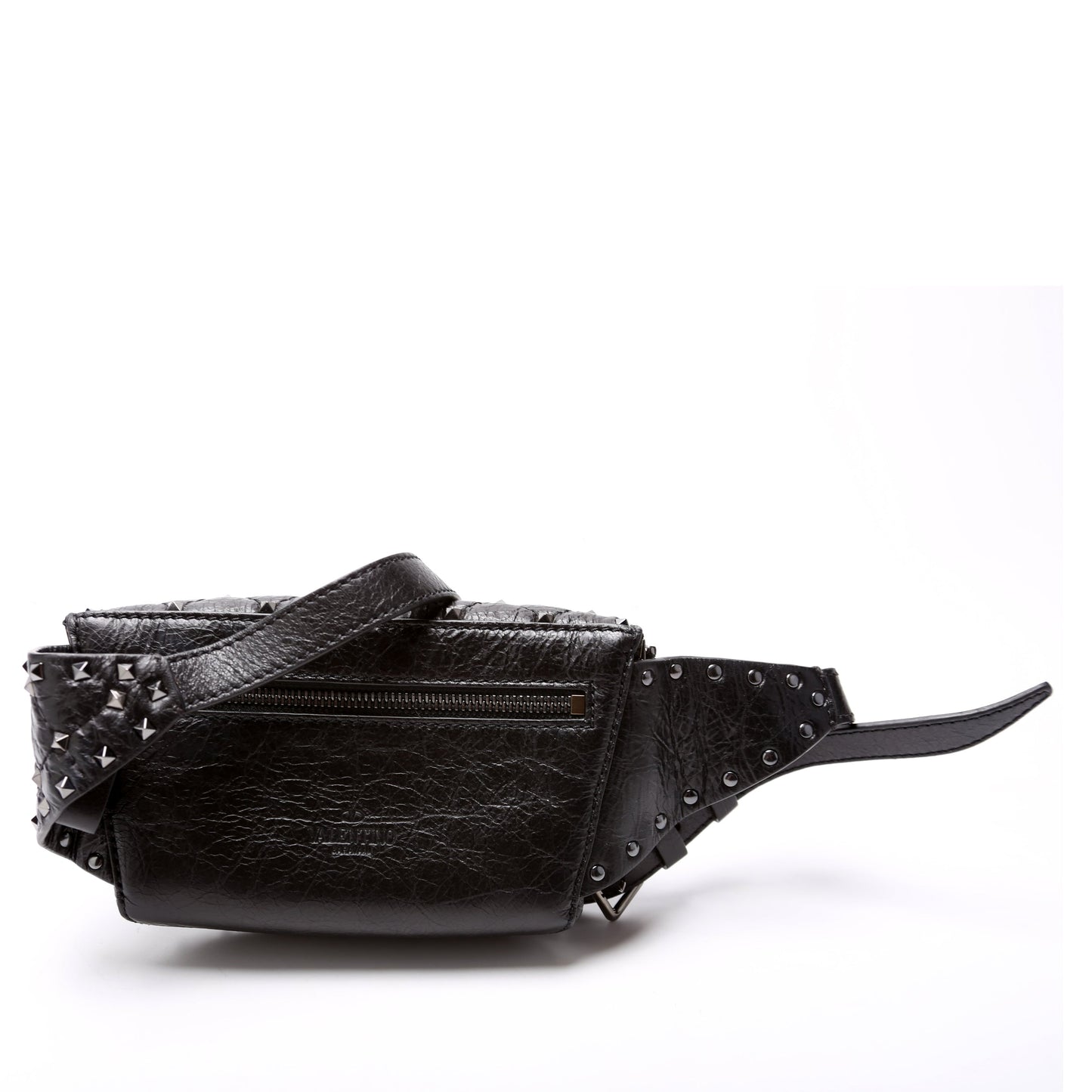 Rockstud Spike Craquele Nappa Belt Bag