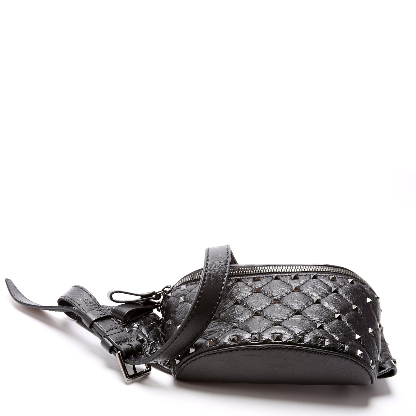 Rockstud Spike Craquele Nappa Belt Bag