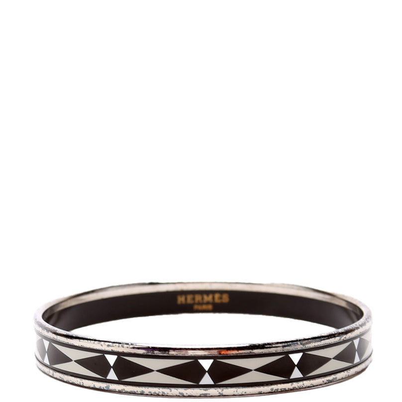 Printed Enamel Bangle Narrow Bracelet