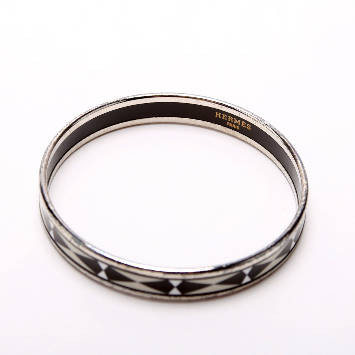 Printed Enamel Bangle Narrow Bracelet