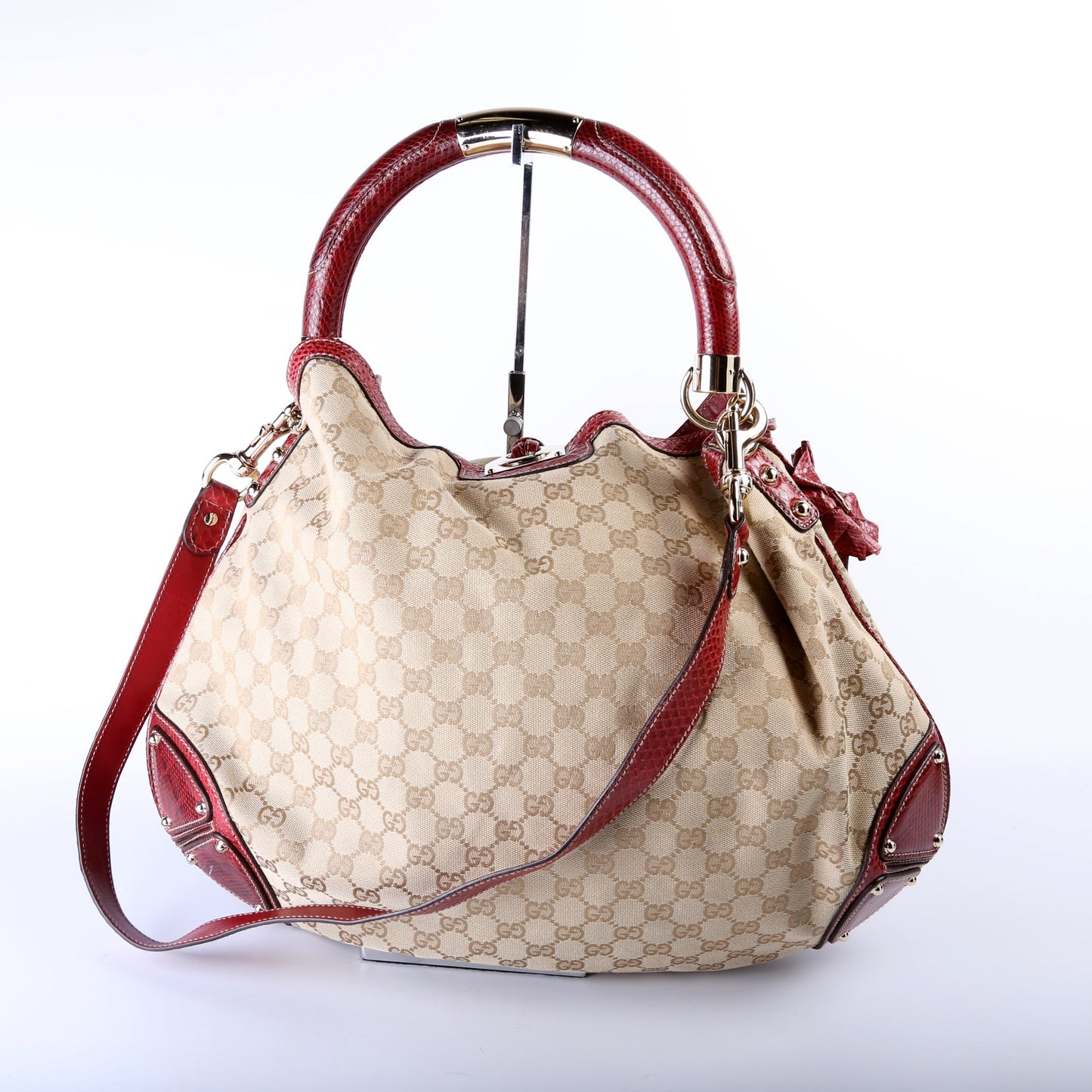 191718 GG Canvas/Python Unicef Indy Top Handle Large Hobo