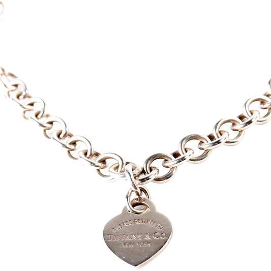 Please Return To Heart Chain Choker Necklace 925