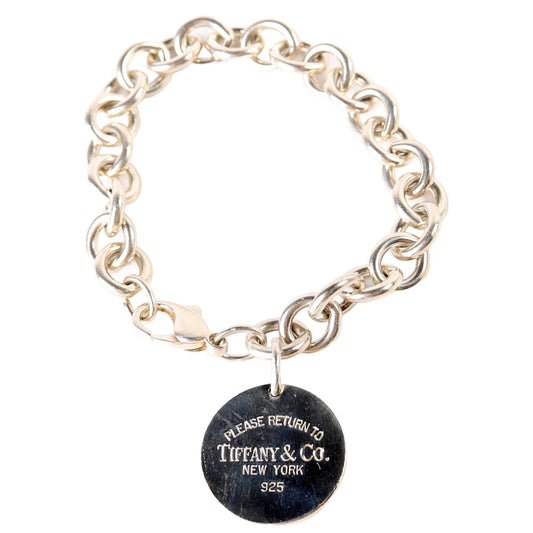 Please Return To Round Tag Bracelet 925