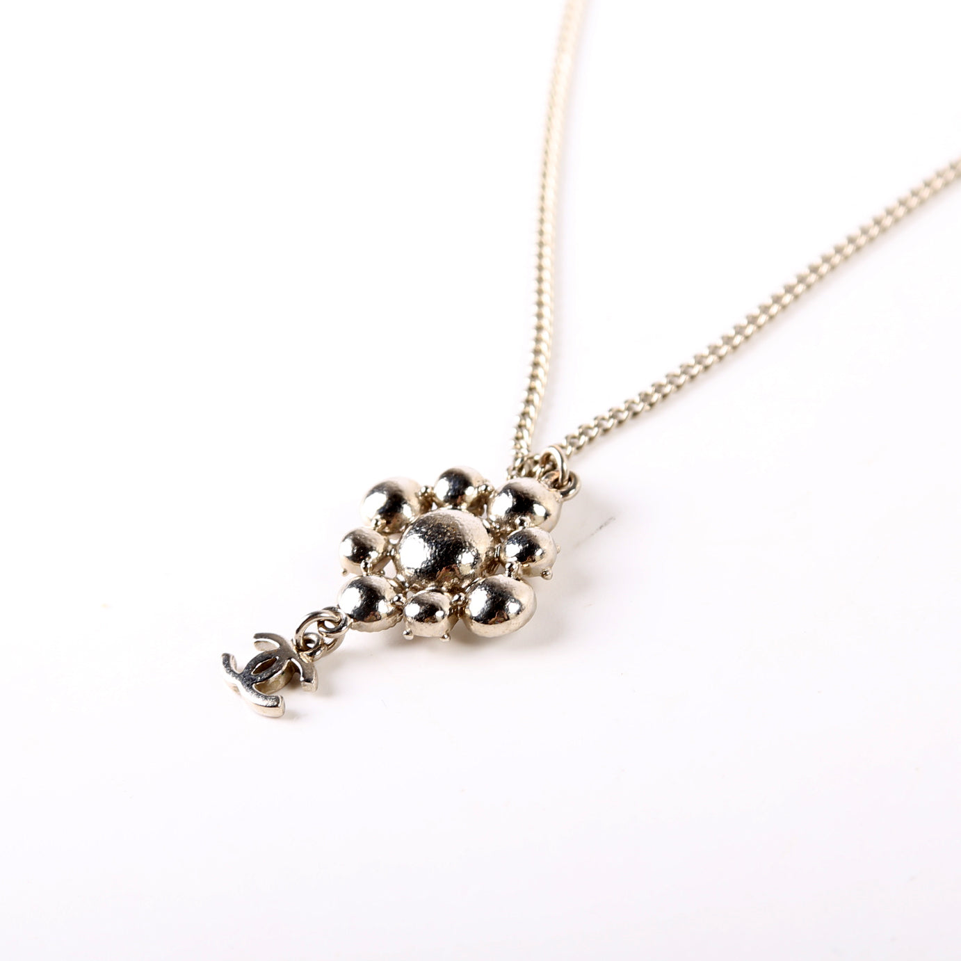 Rhinestone Cluster Drop CC Necklace