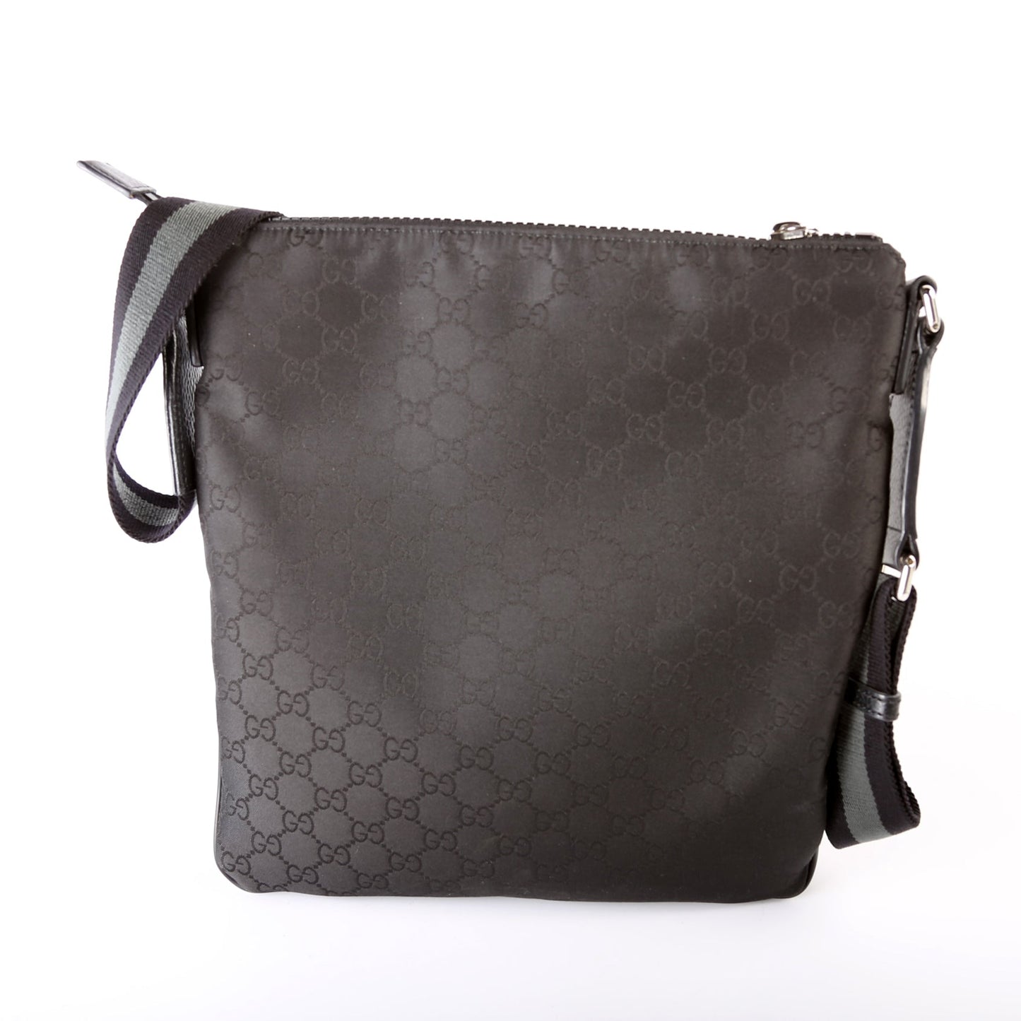 449184 GG Nylon Small Flat Messenger Black