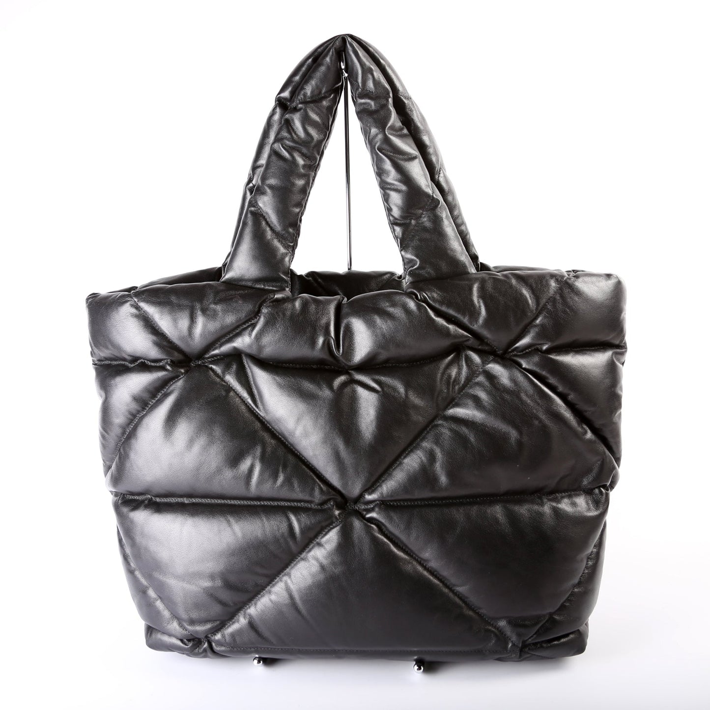 1BG411 Soft Nappa Padded System Tote Black