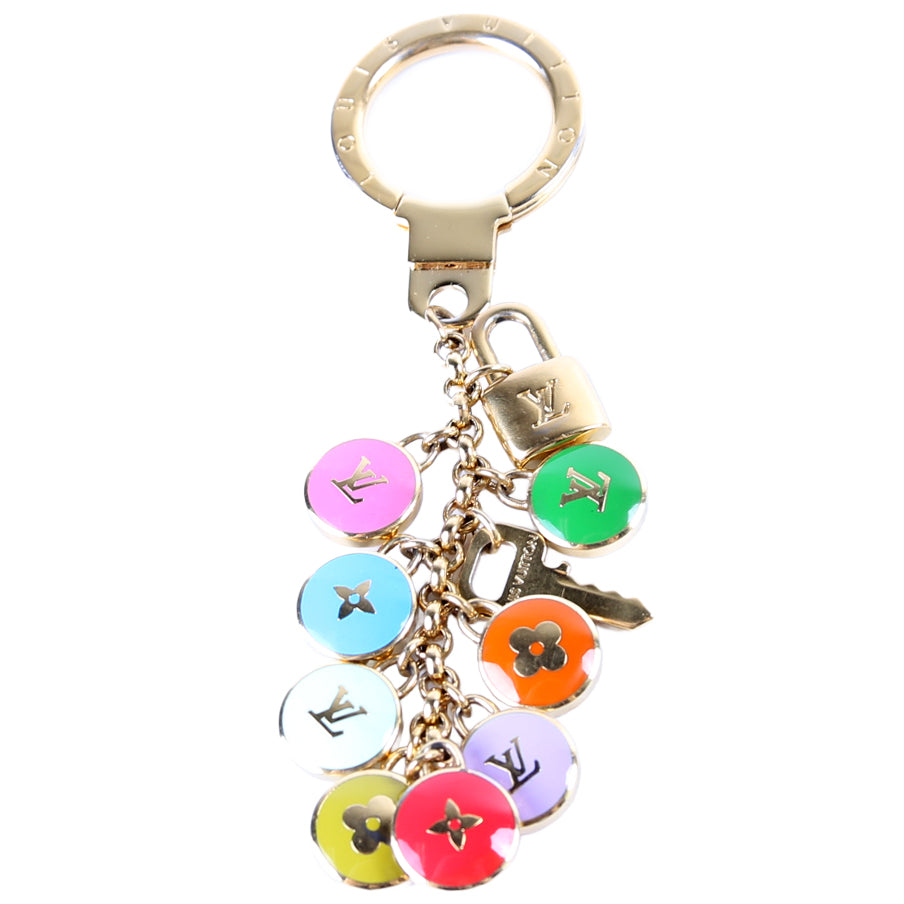 Porte Cles Pastilles Bag Charm Gold/Multicolor