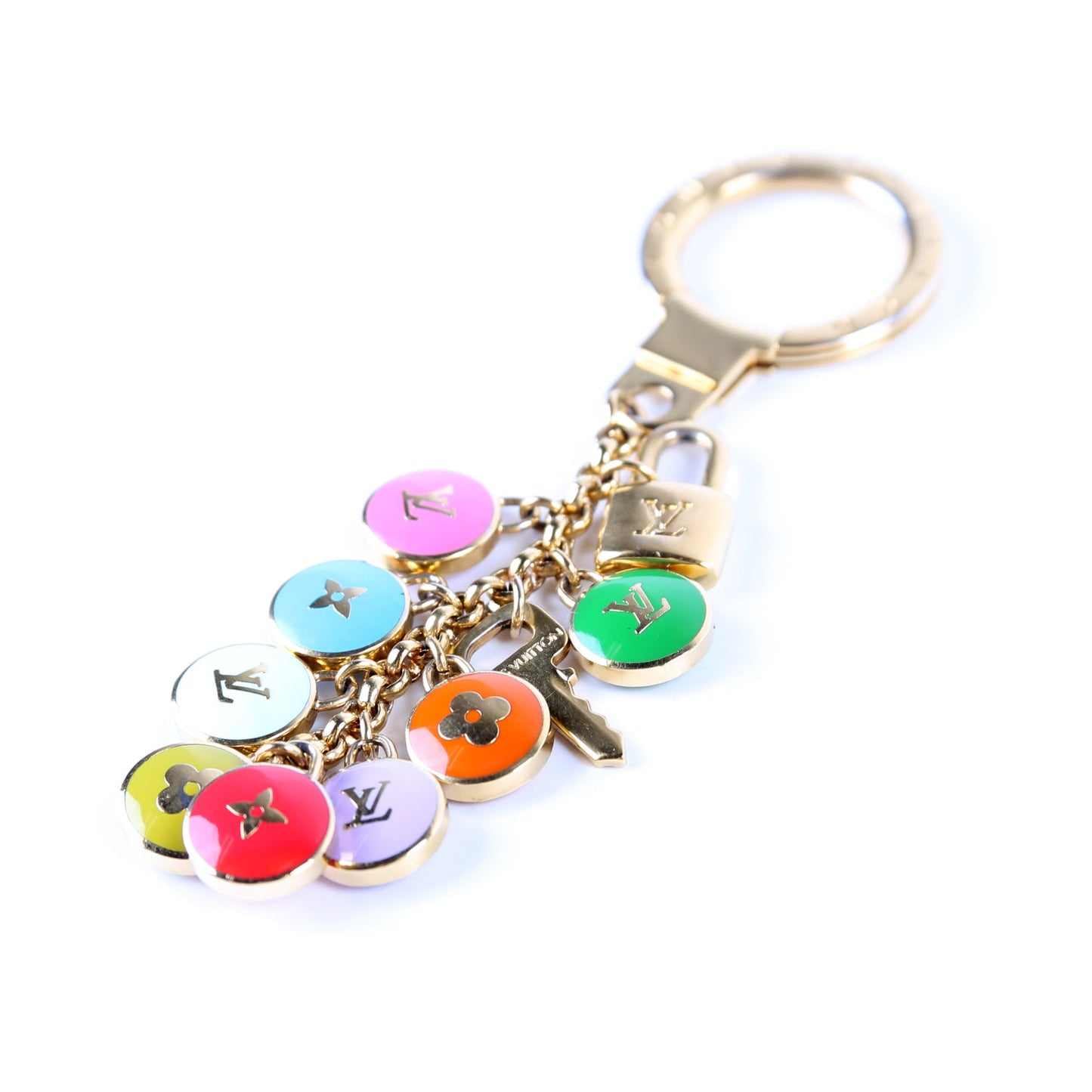 Porte Cles Pastilles Bag Charm Gold/Multicolor