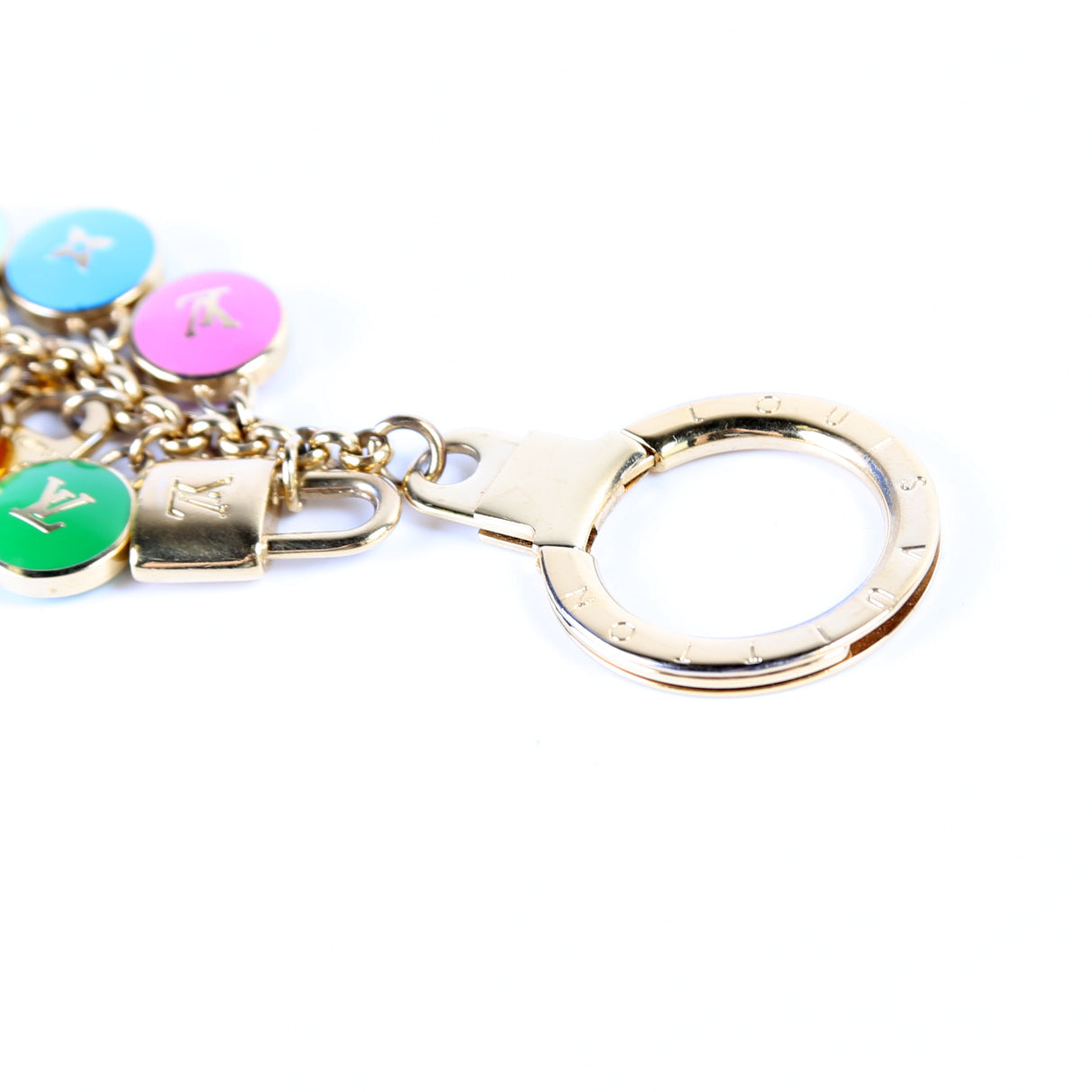 Porte Cles Pastilles Bag Charm Gold/Multicolor