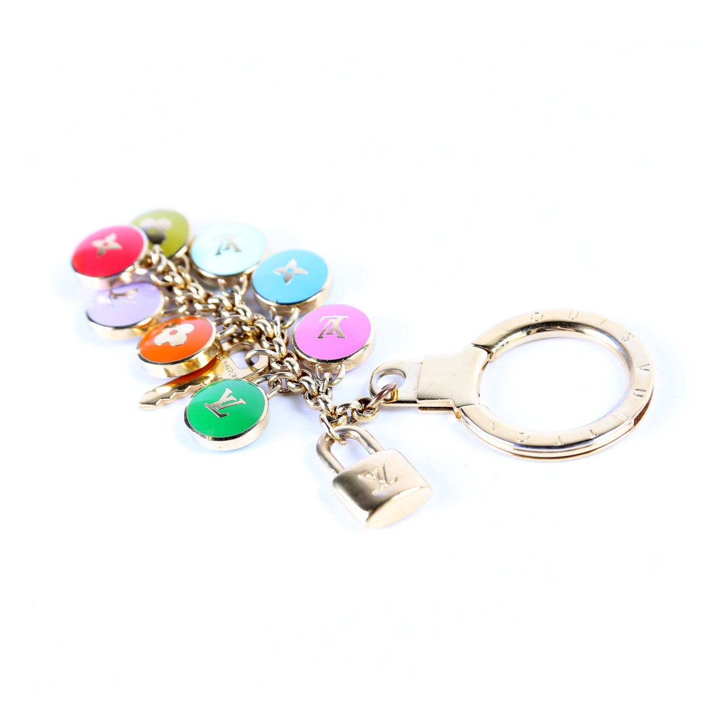 Porte Cles Pastilles Bag Charm Gold/Multicolor