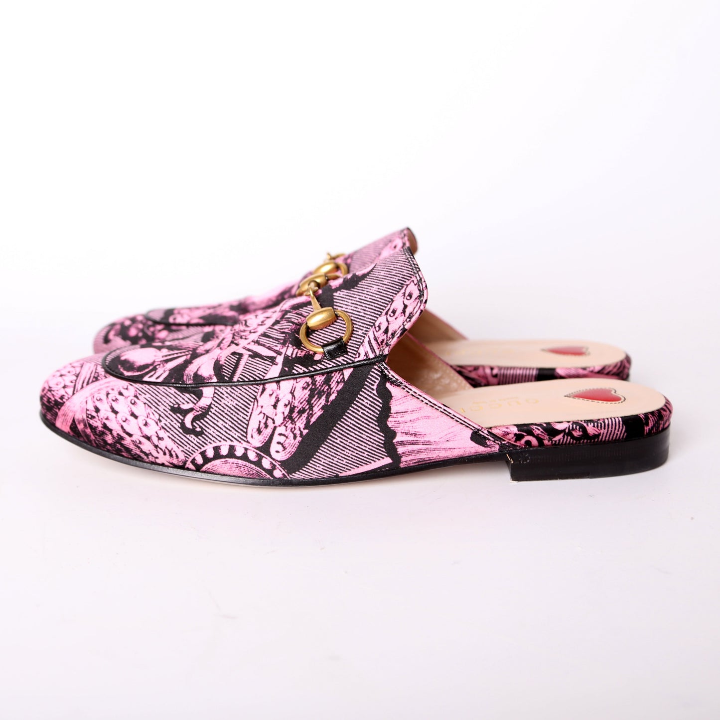 Princetown Printed Silk Mules Size 36