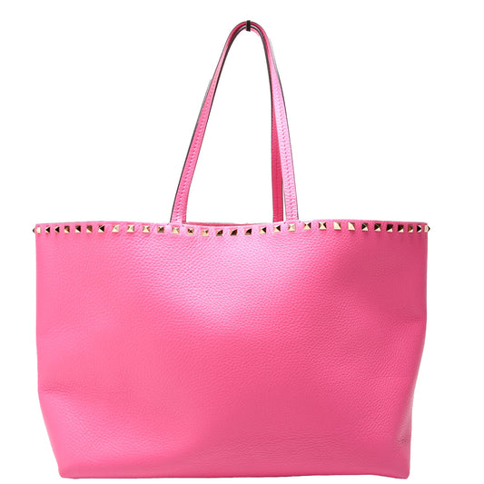 Rockstud Large Shopping Tote Pink