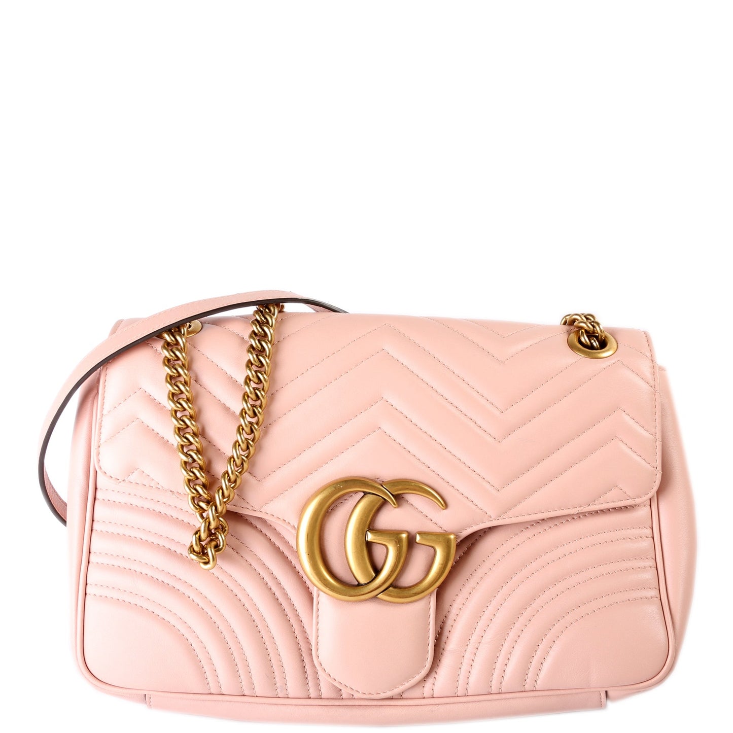 443496 Marmont Leather Shoulder Medium Pink