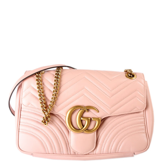 443496 Marmont Leather Shoulder Medium Pink