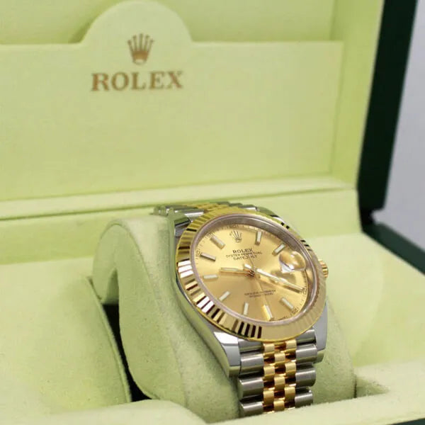 Rolex 126333 Datejust Two Tone Champagne Dial Fluted Bezel