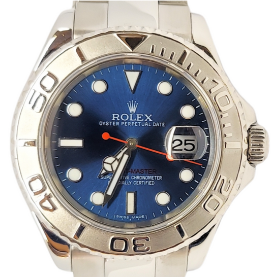 Rolex Mens 40mm Yatchmaster 16622 Oyster steel Blue