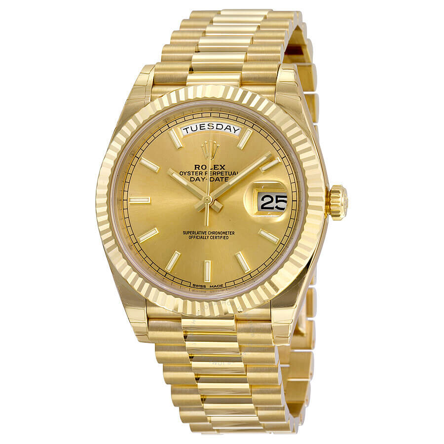 Rolex Day-Date 40 Champagne Dial Yellow Gold President Automatic Mens Watch 228238