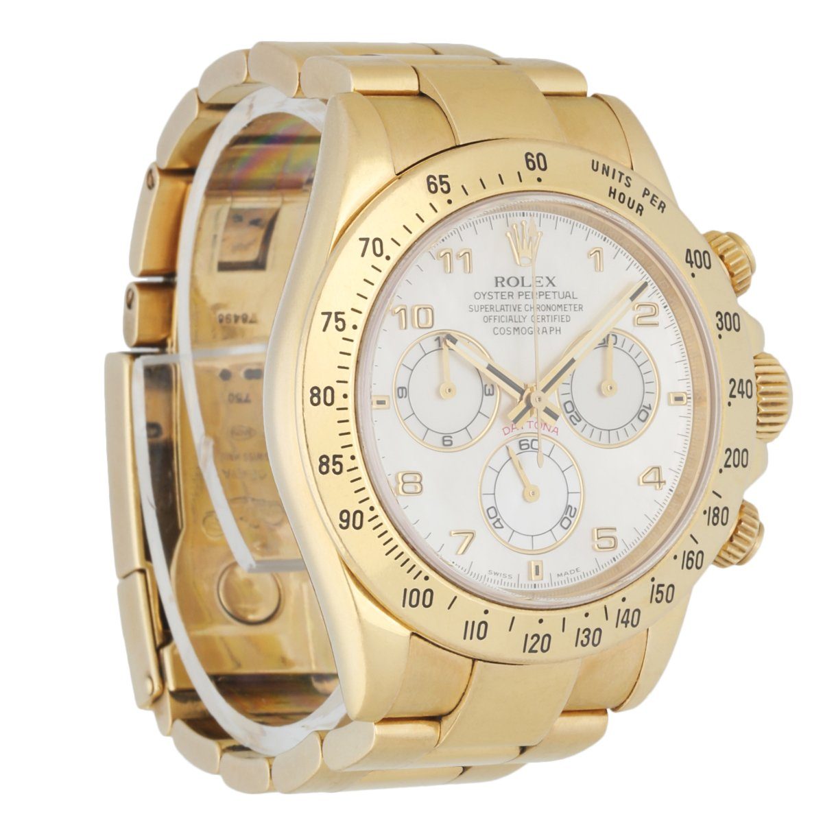 Rolex Daytona 116528 18k Yellow Gold Mother Of Pearl Dial Men's Watch